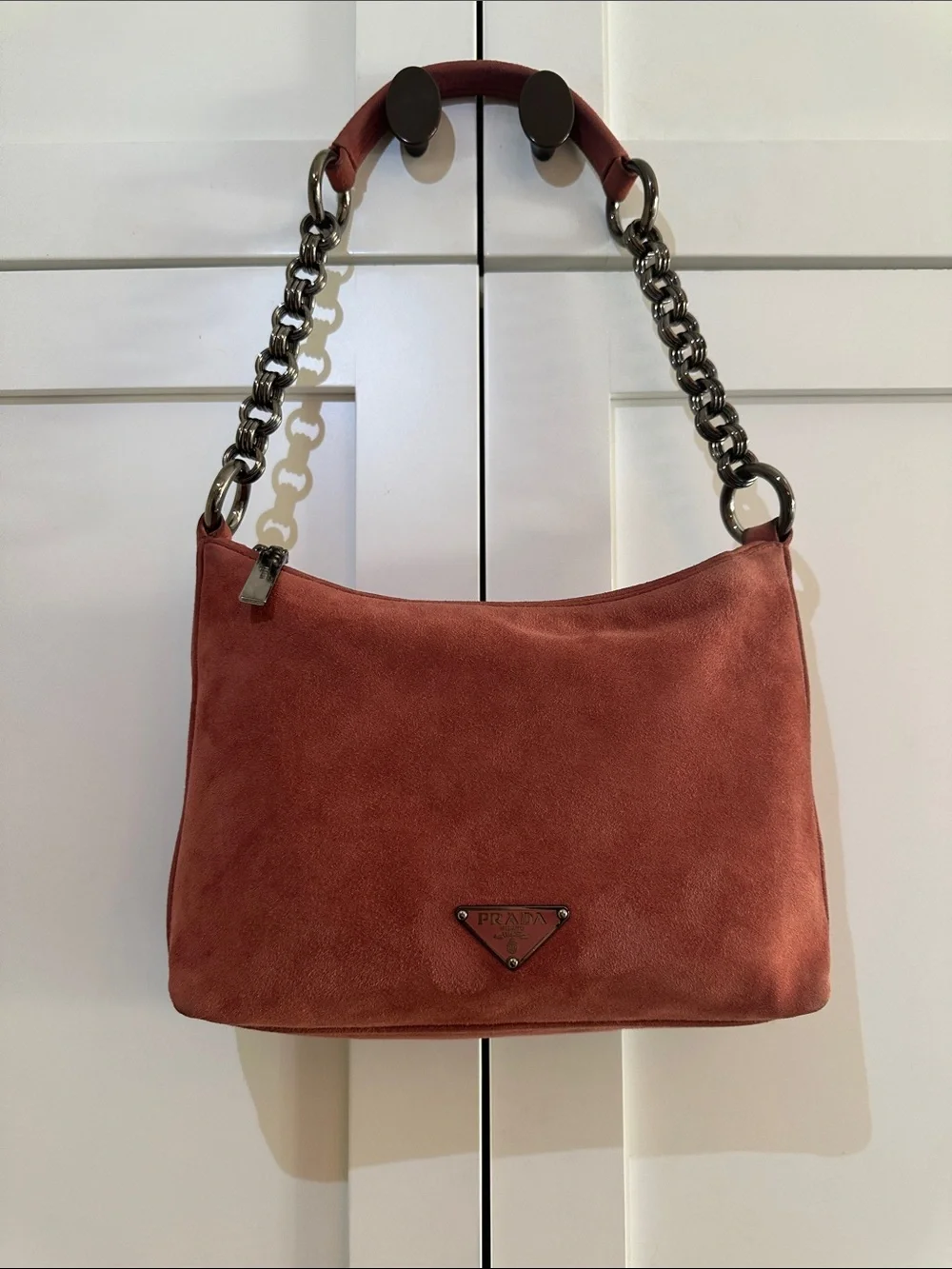 Authentic PRADA SUEDE SHOULDER BAG